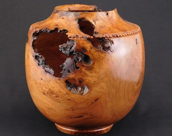 ART (272) Handmade Wood Vessel | Cherry Burl | Unique Art | Hand-carved | Wood Sculpture | Carved Wood | Unique Art for Home | Unique Gift