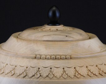 Hand-Carved Holly Wood Urn | Pet or Human Ashes (U.326)