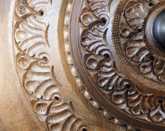 Hand-Carved Walnut Wood Urn | Pet or Human Ashes (U.442)
