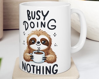 Sloth Coffee Cup Sloth Coffee Mug Sloth Mug, Sloffee Mug Need More Coffee Tired Sloth Funny Coffee Lover Gift Cute Coffee Sloth Gifts