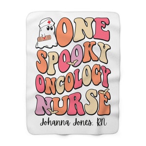 Custom Halloween Oncology Nurse Fleece Blanket