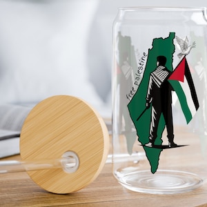 Palestine Free Glass Cup Palestine cup Solidarity Kuffiyeh functional glass crystal mug Support Palestine ceasefire now muslim cup