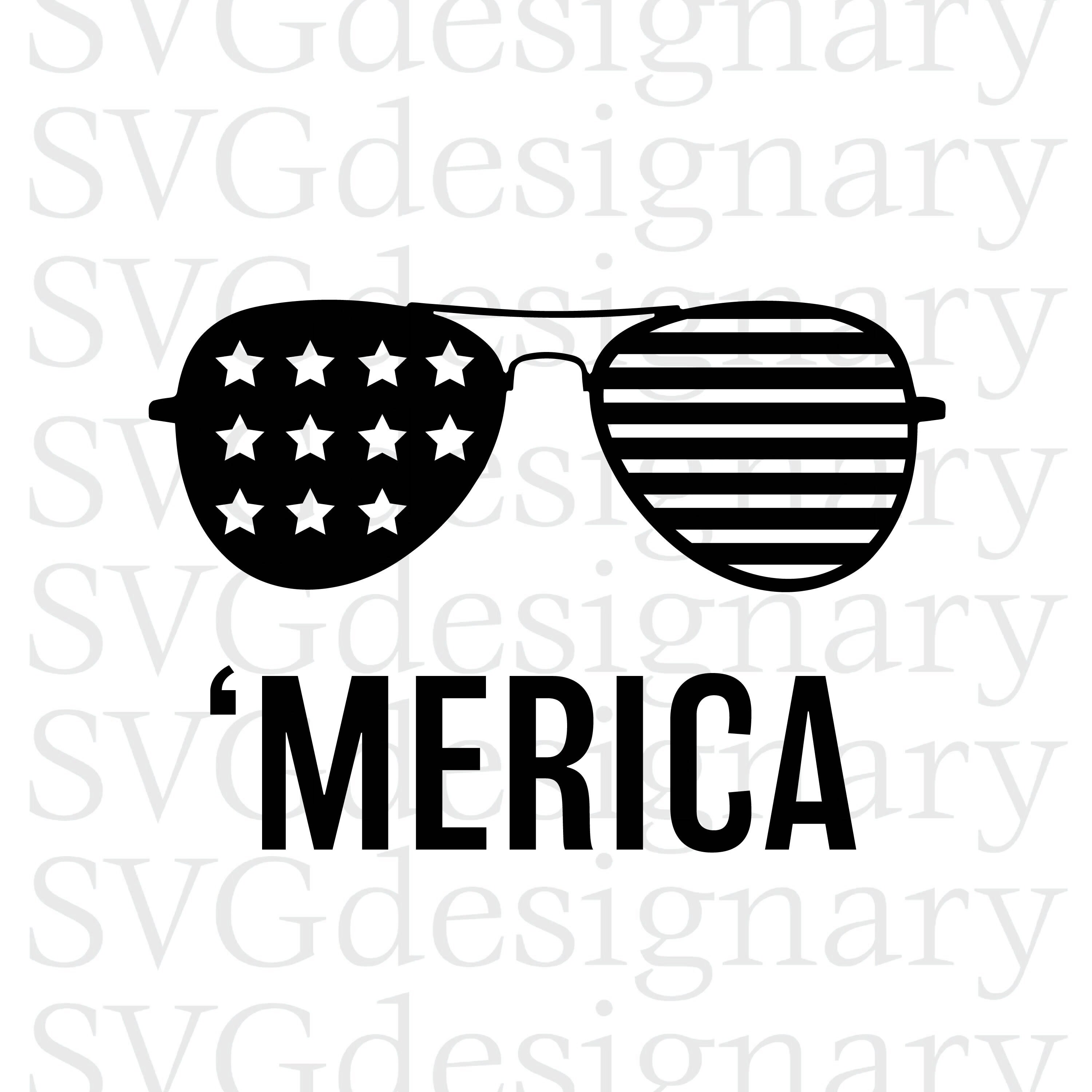 Download Merica Sunglasses SVG PNG America 4th of July Design | Etsy