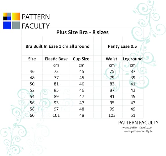 Plus-set 101 Plus Size, Bra and Panty Set, PDF Patterns for Women