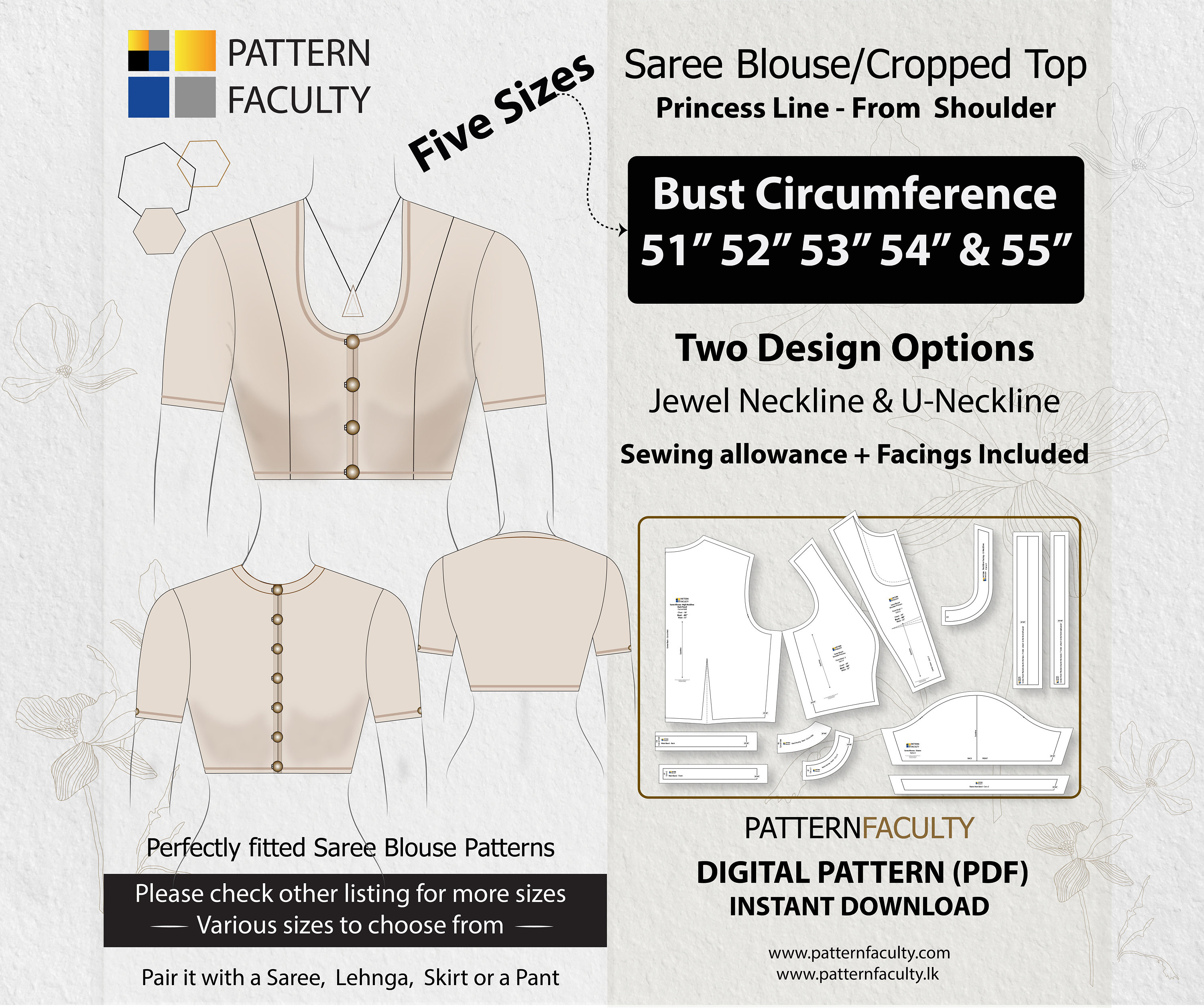 Saree Blouse High Neckline–princess Line Shoulder–one Design