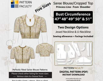 Buy Saree Blouse High Neckline–princess Line Shoulder–one Design