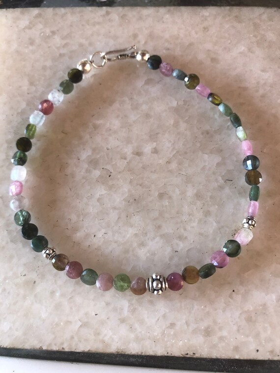 Tourmaline Faceted Coin Bracelet