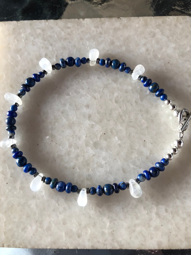 Lapis Lazuli Sodalite /& Moonstone Bracelet