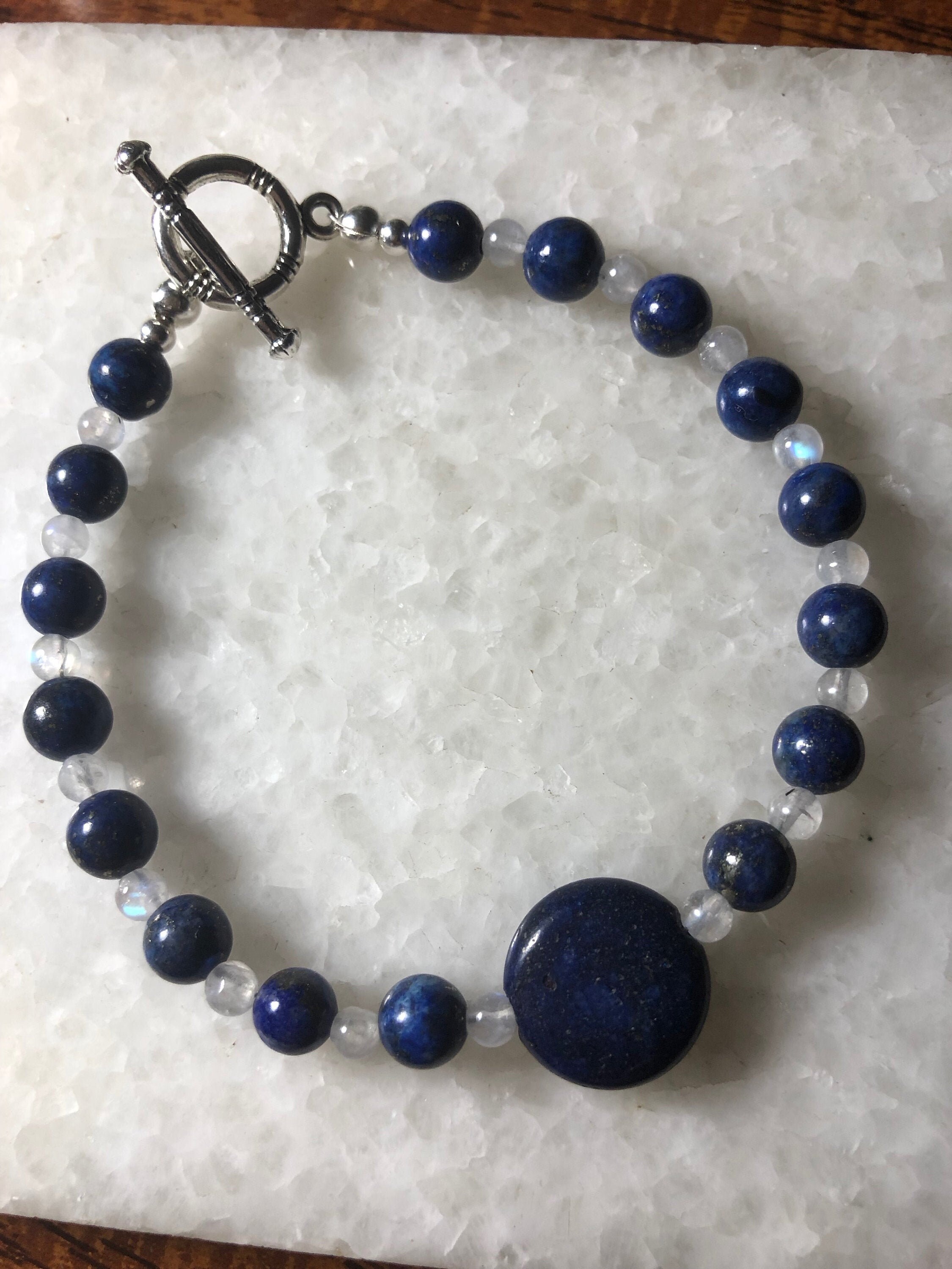 Lapis Lazuli and Moonstone Bracelet Etsy