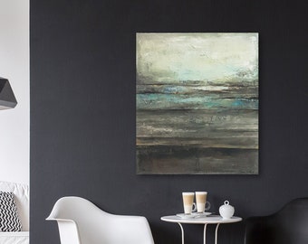 Origineel abstract landschapsolieverfschilderij op canvas, moderne kunst (31,5 x 27,5)