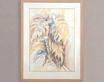 Falling Leaves, Abstract Watercolor Painting, Modern Wall Art