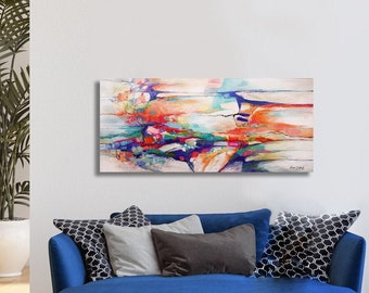 Abstract Acrylic Canvas Painting, Modern Original Art, Colorful Painting, Original Landscape Art Painting, Modern Abstract Art