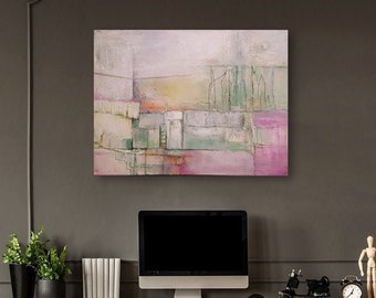 Modern Abstract Acrylic Painting, Original Landscape Canvas Art