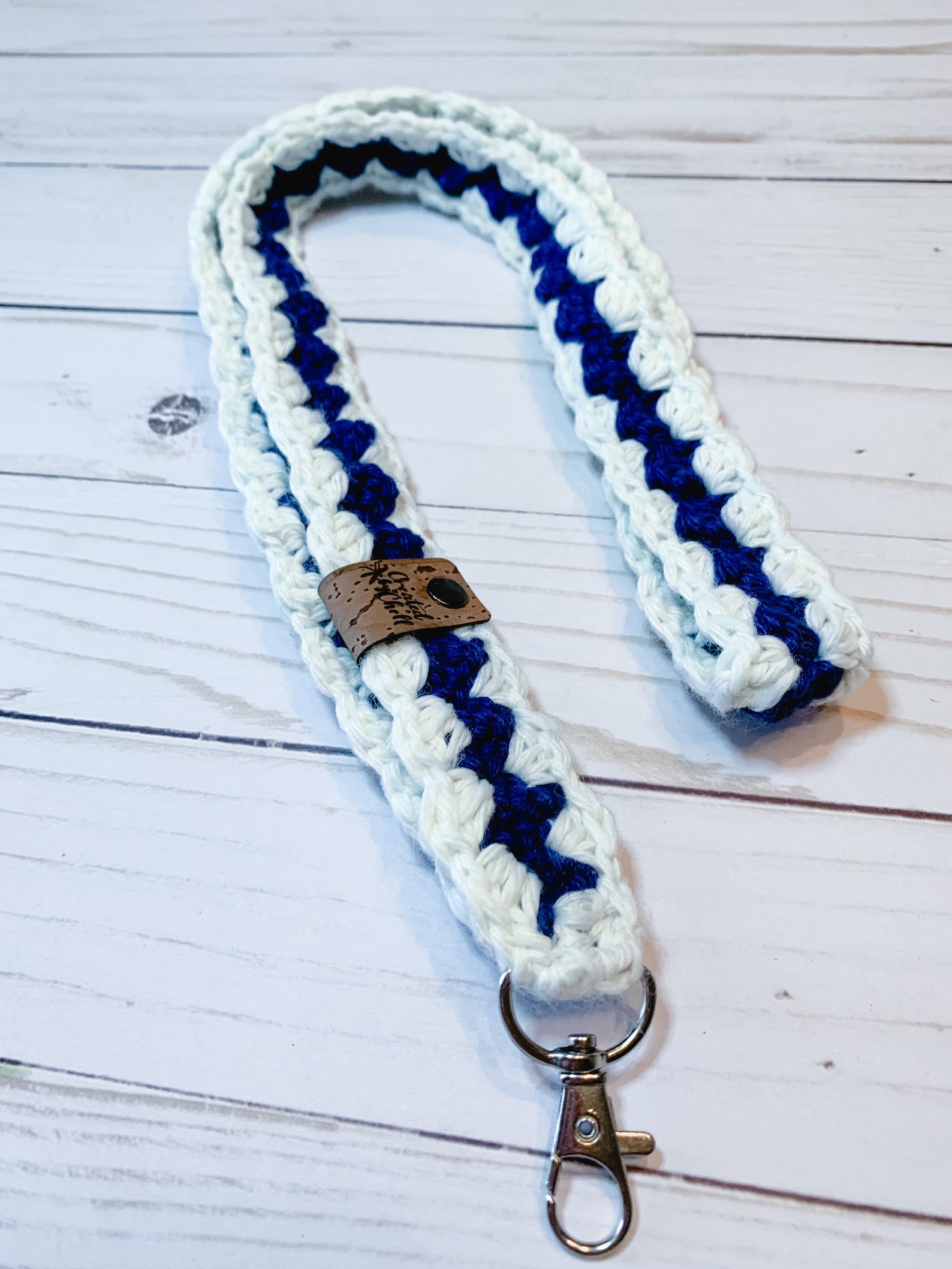 Crocheted Lanyard Badge Holder Key Holder Boho Lanyard Etsy