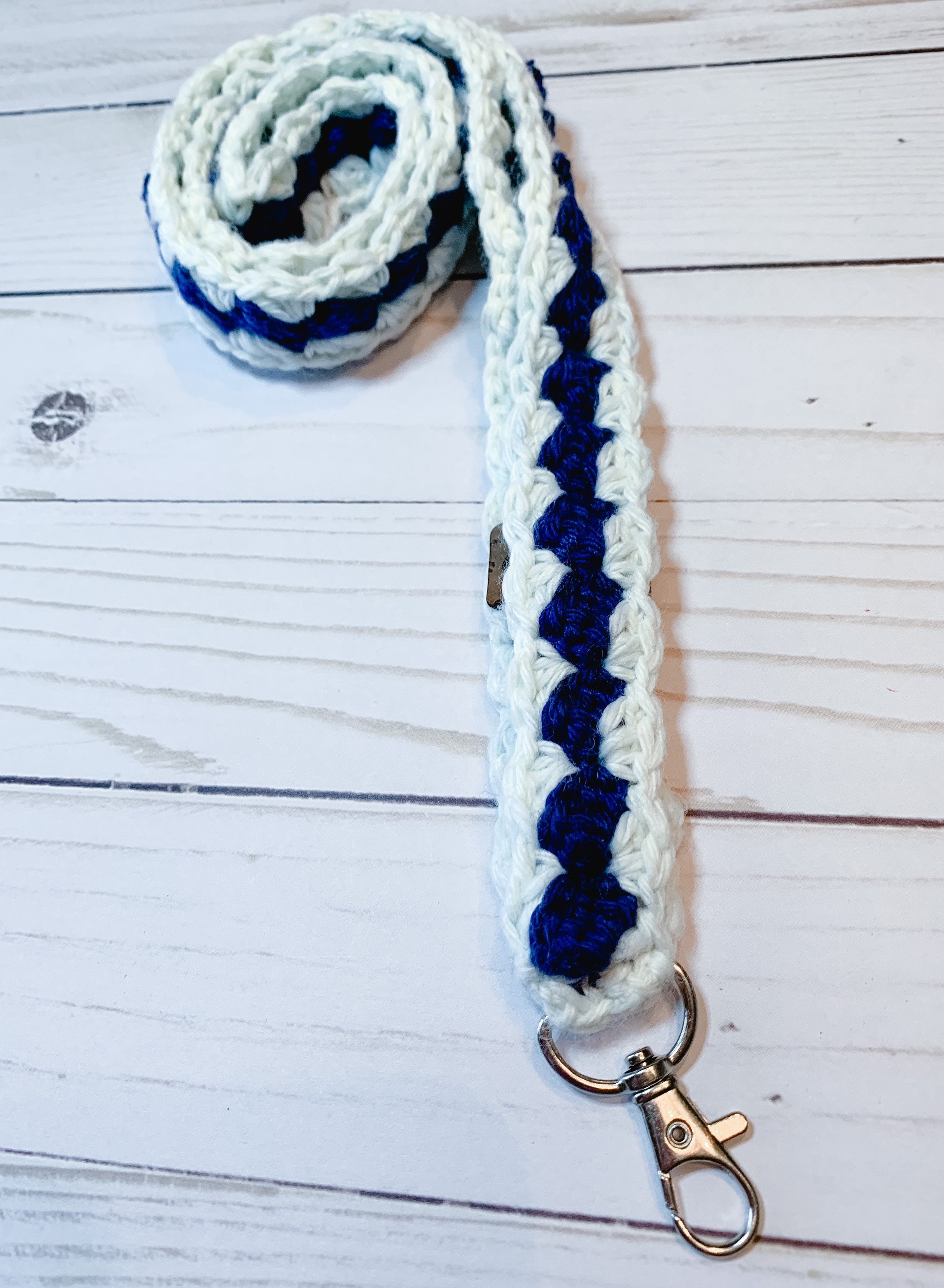 Crocheted Lanyard Badge Holder Key Holder Boho Lanyard Etsy