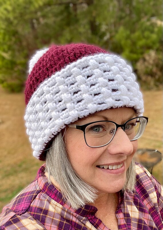 Crocheted Bean Stitch Hat 