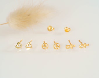 18K gold plated stud earrings