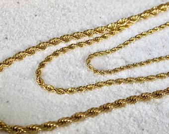 Rope necklace in 316L stainless steel and 18K gold-plated stainless steel