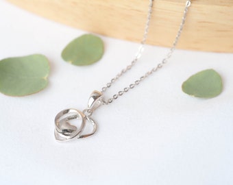 Heart necklaces in silver 925 rhodium-plated sterling