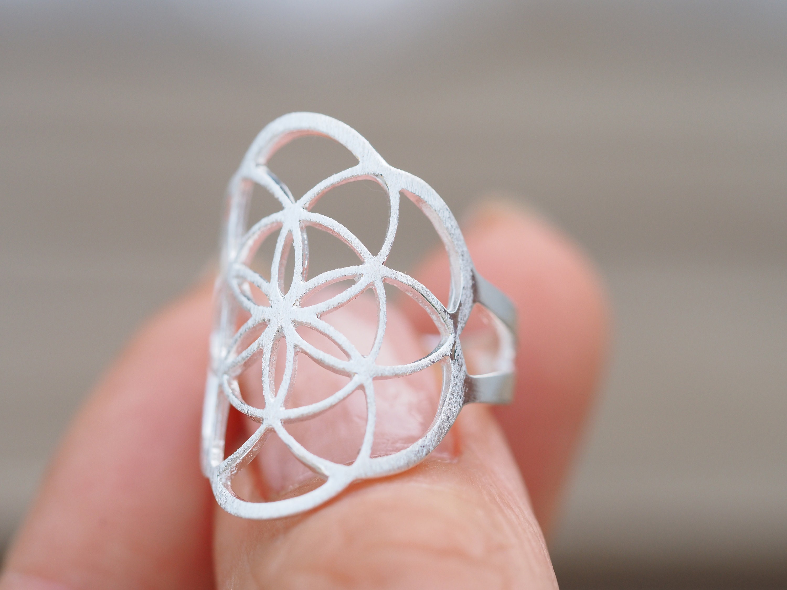 Seed of Life Ring in Solid 925 Sterling Silver - Etsy Canada