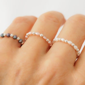 Bague Réglable En Perles De Culture Et Argent 925 - Mignonne, Neuve Sans Emballage