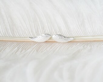 Solid 925 silver angel wing earrings
