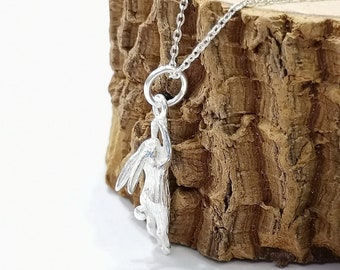 Collar de conejo de plata de ley 925 maciza