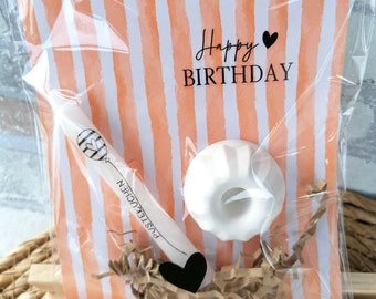 Birthday present, gift set, candle, kraft paper, souvenir, gift idea,