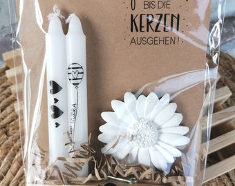 Geburtstagsgeschenk, Geschenkset, Kerze, Kraftpapier, Mitbringsel, Geschenkidee,