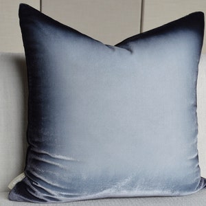 Black Ombre Velvet Throw Pillow Cover 19&quot; x 19&quot; • Hand dyed silk velvet by Fabric17 Studio • Off-White to Black Ombré • Velvet cushion cover