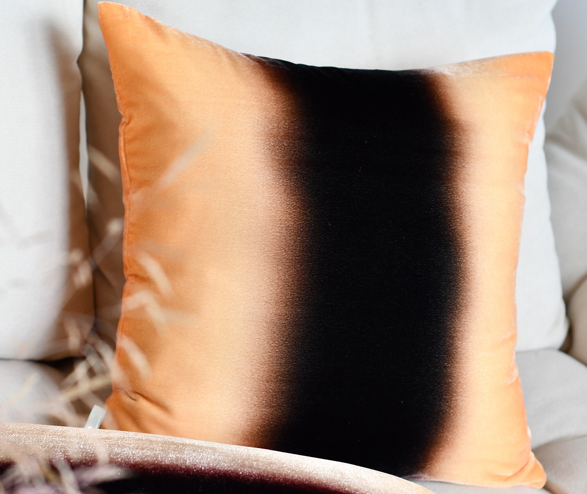 Ombre Velvet Throw Pillow Cover 18 x 18. Hand Dyed Etsy