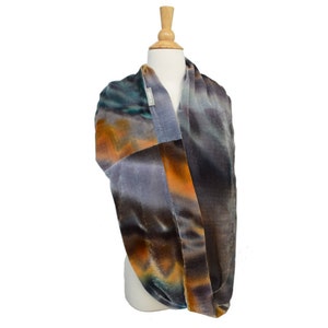 Silk Velvet Infinity Scarf in Champagne