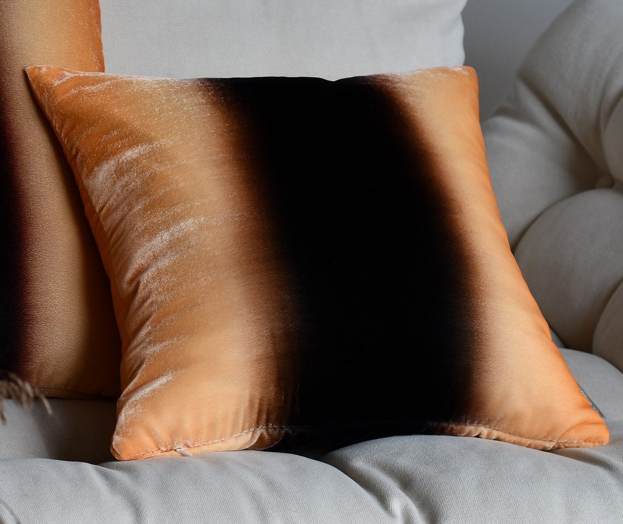 Ombre Velvet Throw Pillow Cover 18 x 18. Hand Dyed Etsy