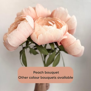 Personalisiertes Papier 1. Hochzeitstag, Pfirsichblume Blumengesteck für Zuhause, Papiergeschenk für sie, Papierblumen-Pfingstrosenstrauß für Mama