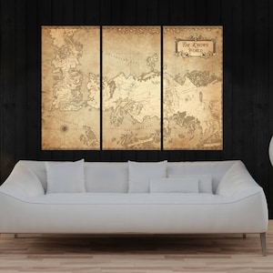 The game of the thrones map wall art canvas print, large wall art for home decoration No:9S86