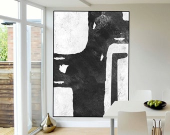 extra large canvas art original abstract painting black and white wall art painting black and white paintings on canvas