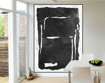 extra large wall art canvas large abstract Painting, Black and White wall art, large painting on canvas, contemporary large Abstract art