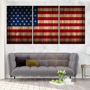 AMERICAN FLAG Folk Art METAL WALL ART PANEL Americana 3 FEET 