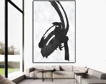 Black and white wall art canvas abstract Extra Large original Painting Large Canvas Art living room and office decor large wall art