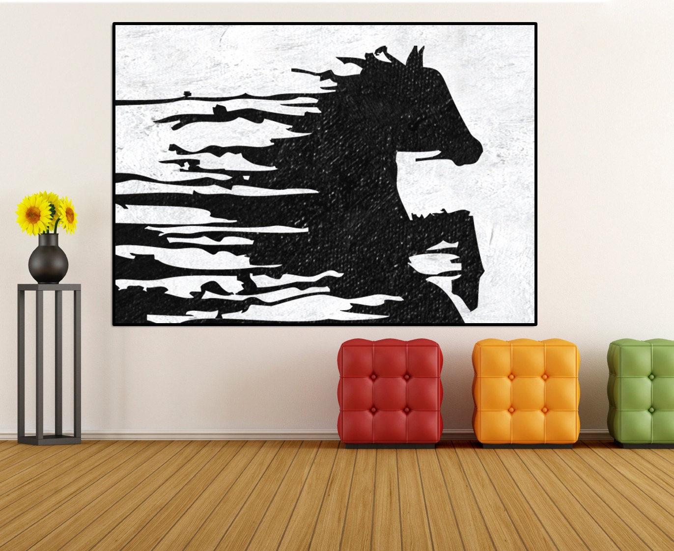 Large Abstract horse Painting canvas wall art original | Etsy