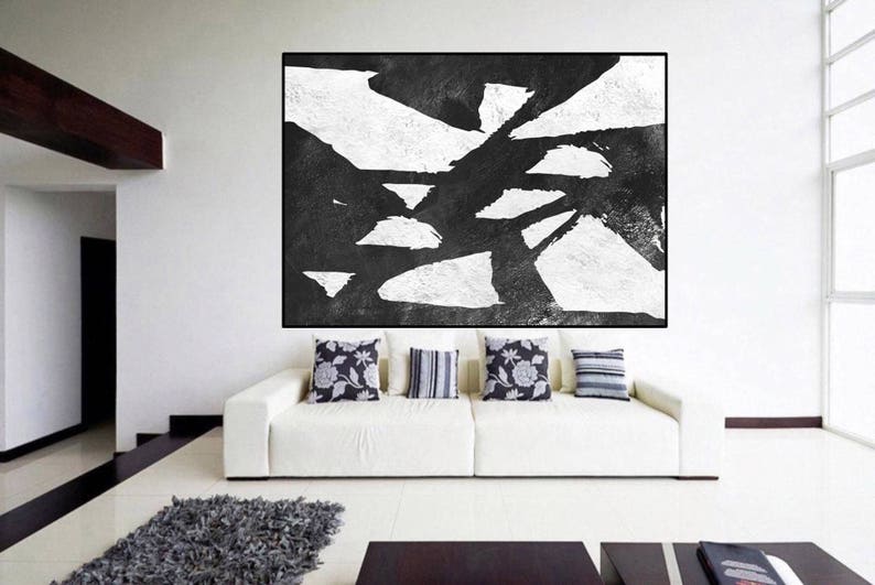 Huge Large Wall Art Original Painting on Canvas Black and - Etsy