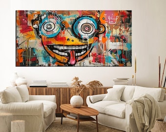 Vibrant Street Art Canvas - Large Graffiti Pop Culture Wall Decor