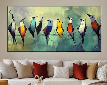 Colorful Abstract Bird Canvas Print - Modern Wall Art for Home Decor, Vibrant Bird Artwork for Living Room, Bedroom, or Office 253