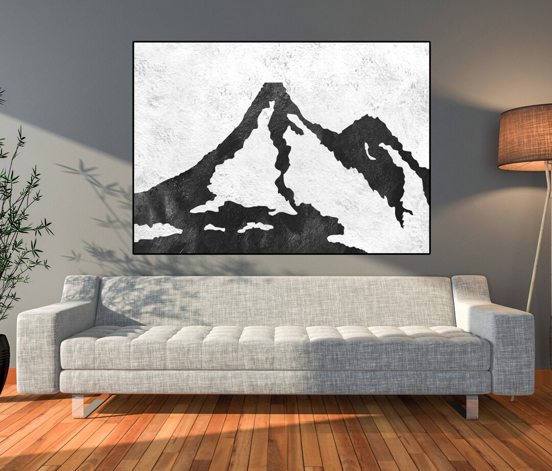 Large Abstract Mountains Wall Art Original Painting on Canvas - Etsy UK