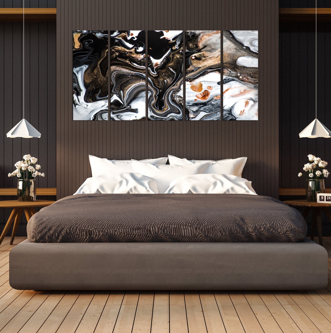 Modern Wall Art gold Abstract Artwork Print Contemporary Art | Etsy