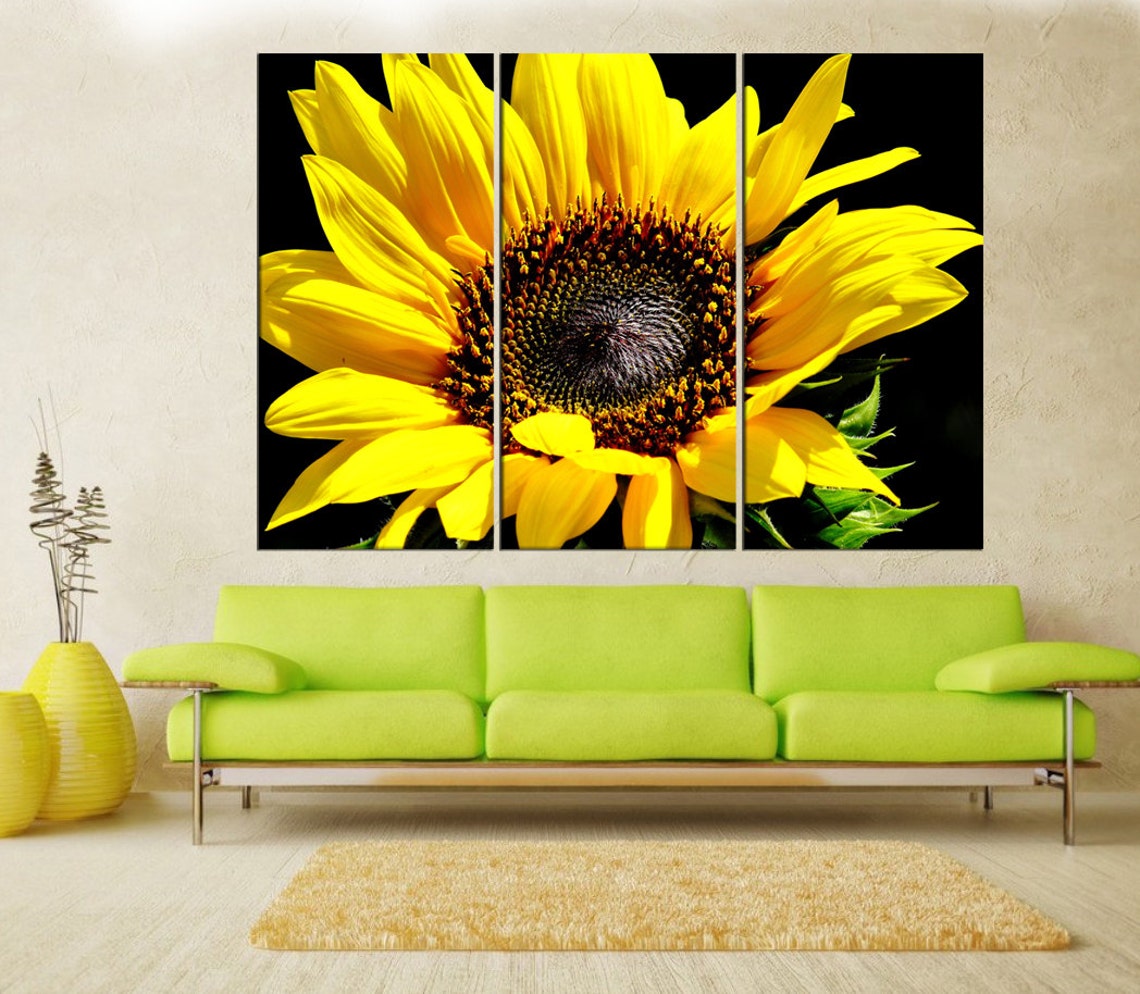 Sunflower Canvas Print Wall Art Extra Large Wall Art Nature | Etsy