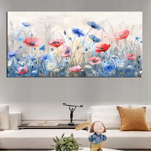 Framed Watercolor Wildflower Canvas Art - Wild Flower Print, Floral Wall Decor, Botanical Art, Nature-Inspired Home Decor md132