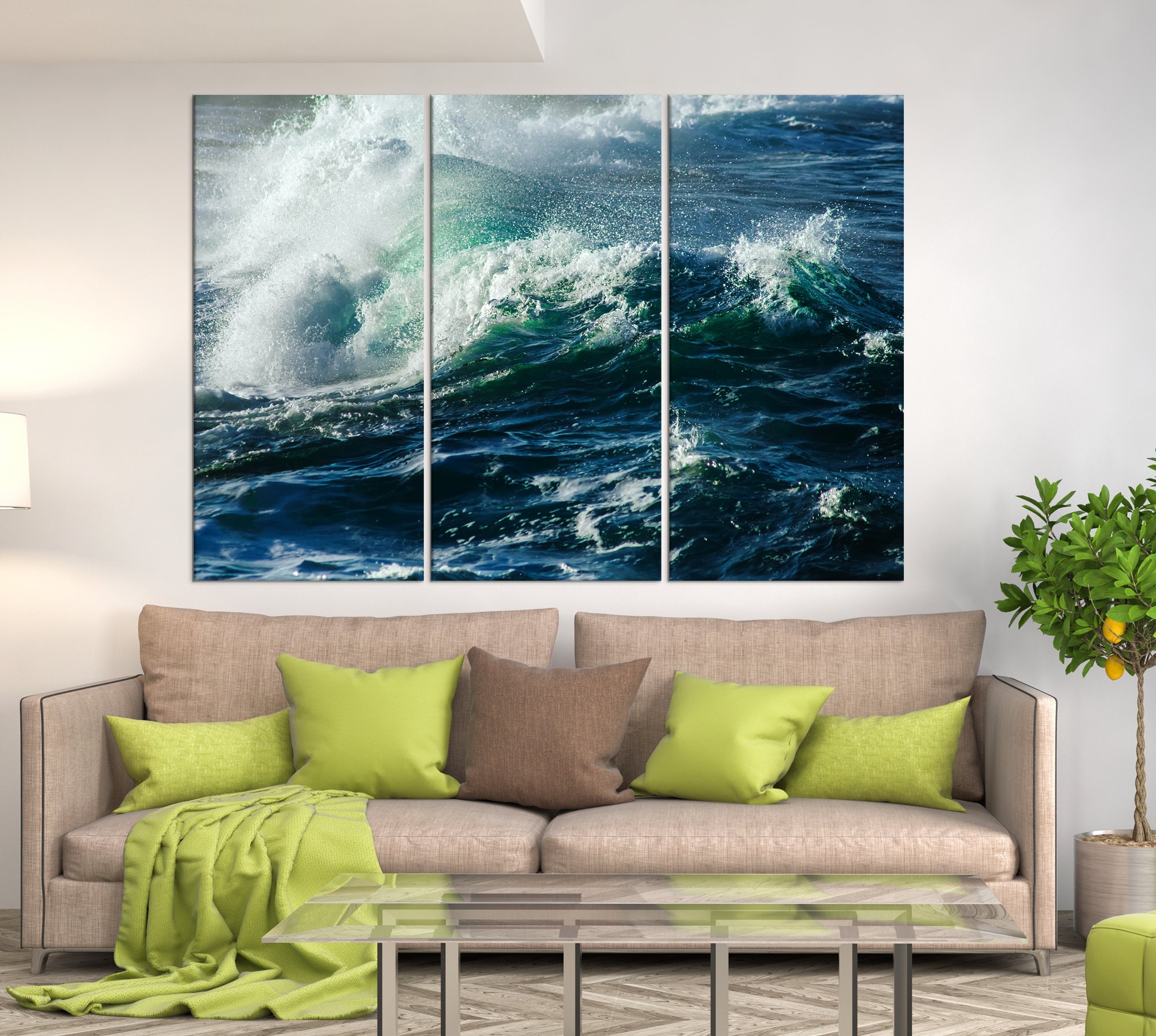 Canvas print Wave Wave wall Art Wave wall decor Wave photo | Etsy