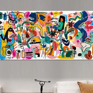 Large Minimalist Abstract Canvas Print | Neutral Modern Wall Art | Contemporary Living Room Decor md31