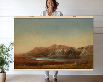 Oversized Mountain Landscape Canvas Print Tapestry | Rustic Wall Art for Home Decor | Nature-Inspired Wall Hanging h156
